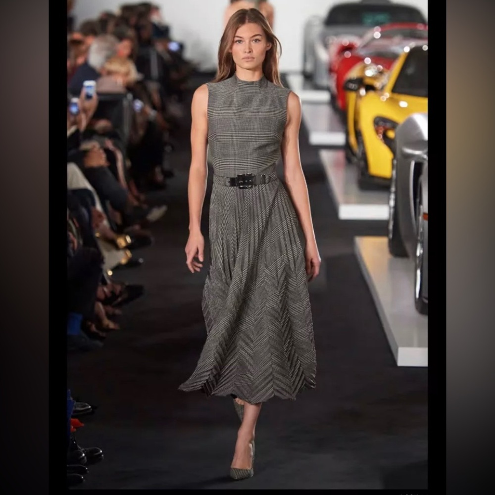 Ralph Lauren Purple Label Fall 2017 Runway Collection Houndstooth Dress (NWT)